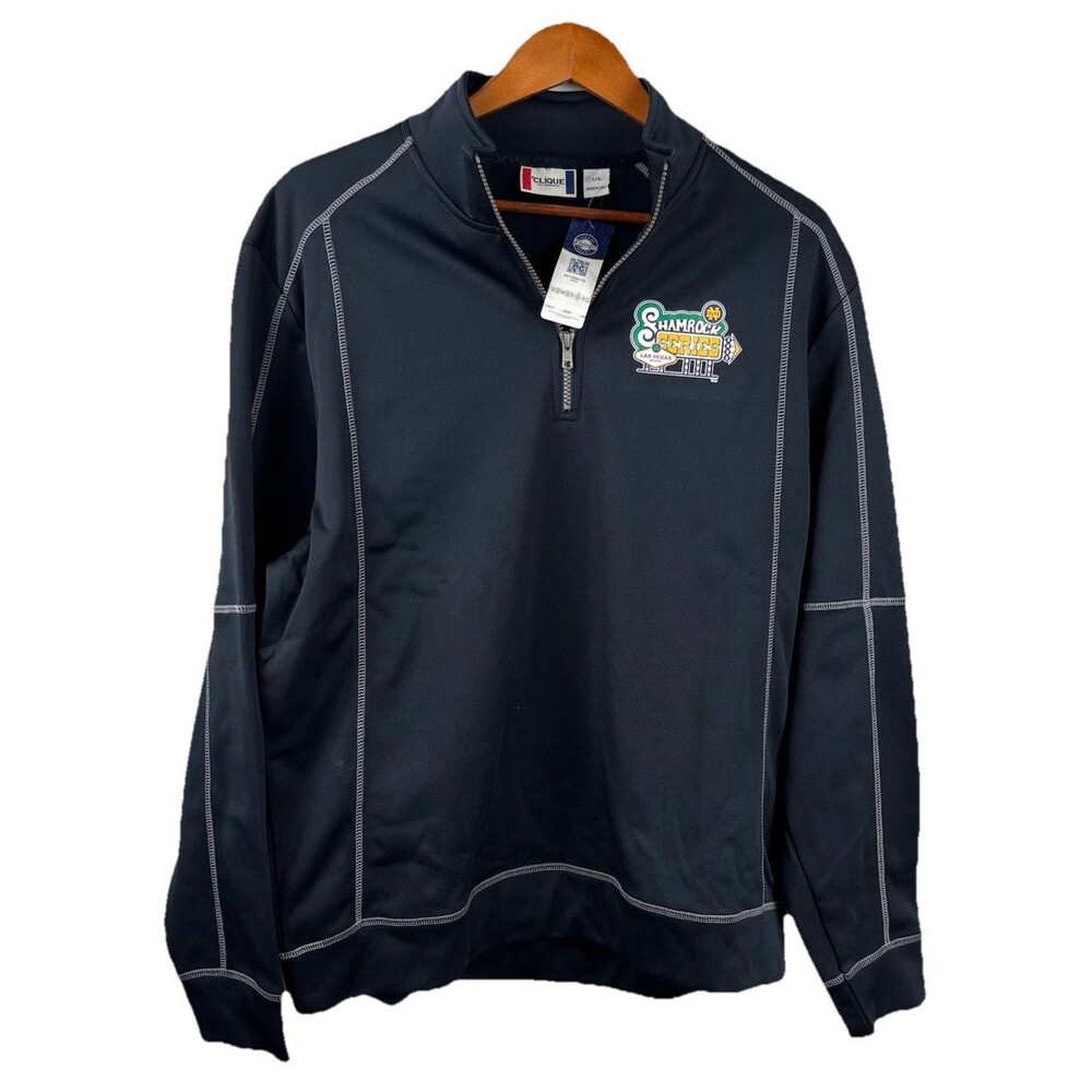 Clique NWT Notre Dame 2022 Shamrock Series 1/4 Zip Pullover Size Lg Coors Lite